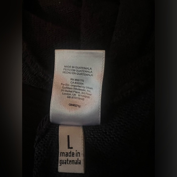 Urban outfitters wrap plunge deep v Drape Front Top large knit sheer off the - Picture 8 of 8